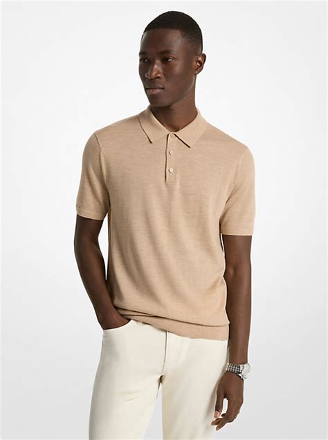 michael kors polo noi|Merino Wool Polo Shirt .